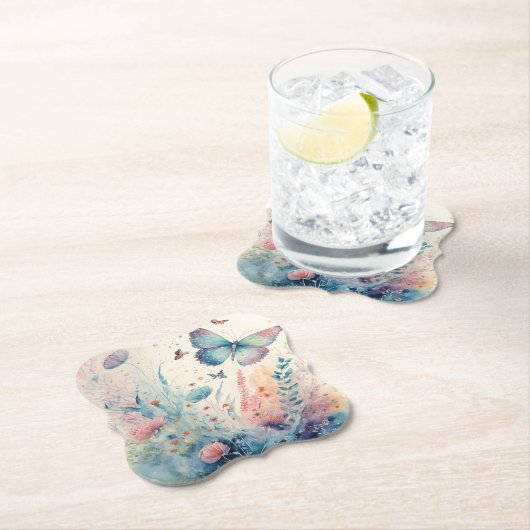 Glasonderstukken van vlinderpapier kartonnen onderzetters (Insitu)