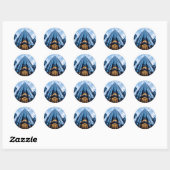 Glasopgang – Moderne Glasarchitectuur Ronde Sticker (Vel)