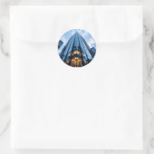 Glasopgang – Moderne Glasarchitectuur Ronde Sticker (Tas)