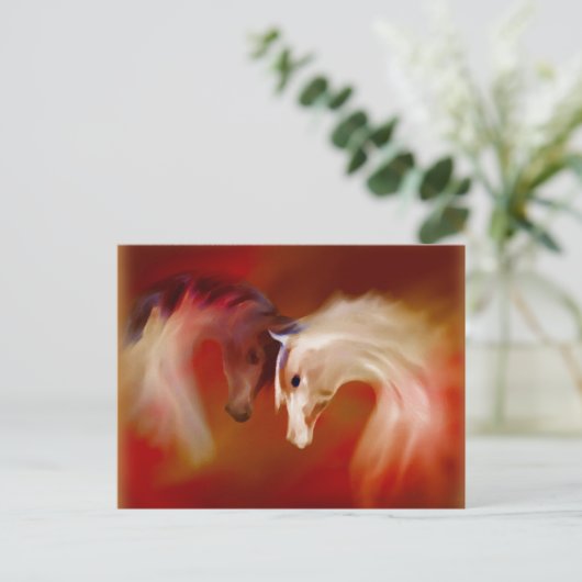 "Glaspaarden" ~ Briefkaart (Staand voorkant)