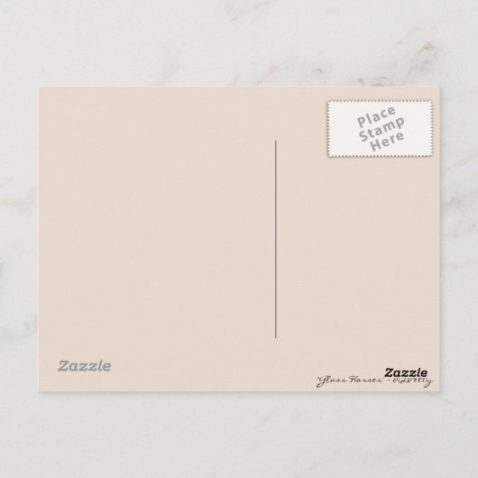 "Glaspaarden" ~ Briefkaart (Achterkant)