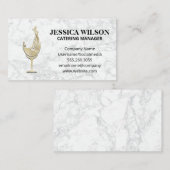 Glasplash van gouden textielstof | Marmer Visitekaartje (Voorkant / Achterkant)