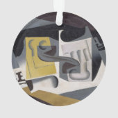 Glass and Newspaper, 1917 (olie op multiplex) Ornament (achterkant)