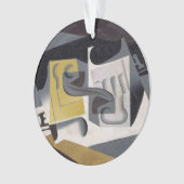 Glass and Newspaper, 1917 (olie op multiplex) Ornament (voorkant)