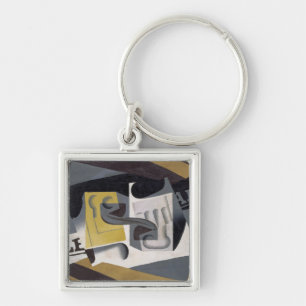 Glass and Newspaper, 1917 (olie op multiplex) Sleutelhanger