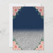 Glass Balloons Glitter Floral Navy Blue Retirement Kaart (Achterkant)