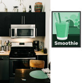 Glass Black, White, Green Kitchen Wall Art Poster
