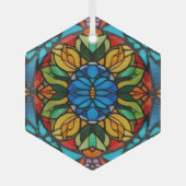 Glass Bloom Hexagon Glass Ornament (Voorkant)