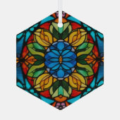 Glass Bloom Hexagon Glass Ornament (Achterkant)