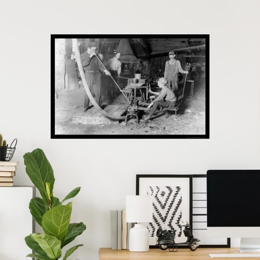 Glass Blower in Grafton, WV 1908 Poster (Thuiskantoor)