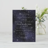 Glass Blue Navy Silver Stars Bridal Bachelorette Kaart (Staand voorkant)