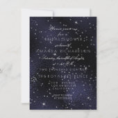 Glass Blue Navy Silver Stars Bridal Bachelorette Kaart (Voorkant)