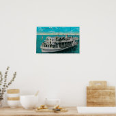 Glass Bottom Boat in Avalon, Catalina Poster (Keuken)