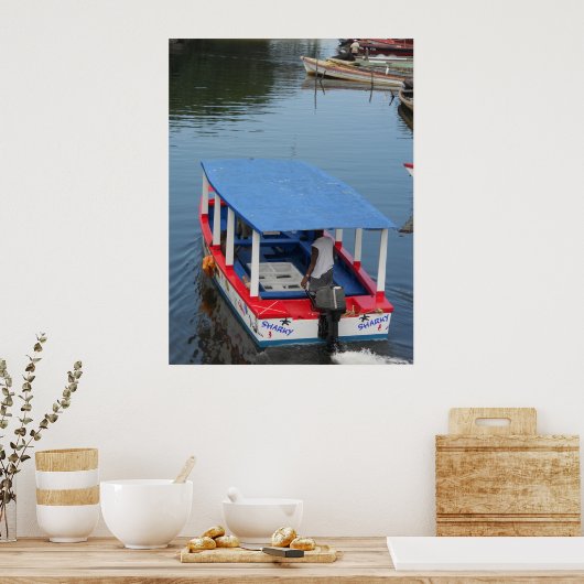 Glass Bottom Boat Negril, Jamaica Canvas Prin Poster (Keuken)