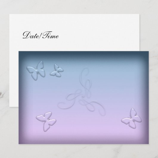 Glass Butterflies Kaart (Voorkant / Achterkant)