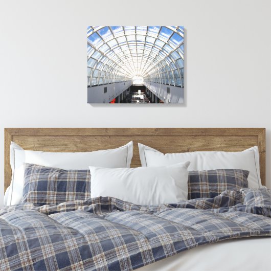 Glass Ceiling Blue Sky Skylight Canvas Afdruk (Insitu (Slaapkamer))