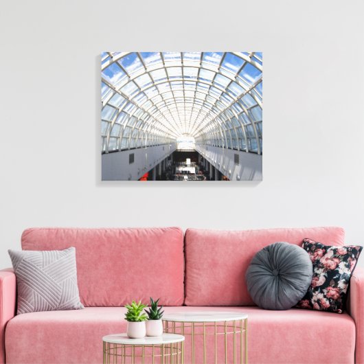 Glass Ceiling Blue Sky Skylight Canvas Afdruk (Insitu (Woonkamer))