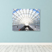 Glass Ceiling Blue Sky Skylight Canvas Afdruk (Insitu (Houten vloer))