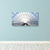 Glass Ceiling Blue Sky Skylight Canvas Afdruk (Insitu (Houten vloer))