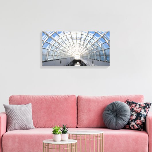 Glass Ceiling Blue Sky Skylight Canvas Afdruk (Insitu (Woonkamer))