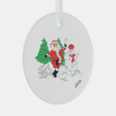 Glass Circle Ornament :  Santa Claus  (Voorkant Rechts)