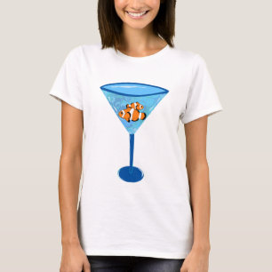 Glass Clown Fishtini Clown Fish Martini Glass T-shirt