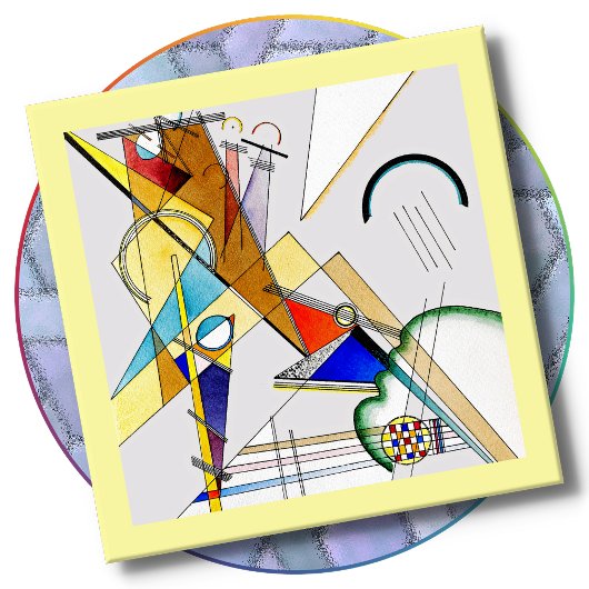 Glass COASTER - Abstract by Wassily Kandinsky Glazen Onderzetter