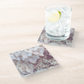 Glass Coaster Blush Pink Hydrangea Botanical Glazen Onderzetter