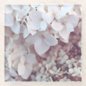 Glass Coaster Blush Pink Hydrangea Botanical Glazen Onderzetter (Voorkant)