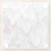 Glass Coaster Blush Pink Hydrangea Botanical Glazen Onderzetter (Achterkant)