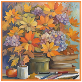 Glass COASTER - Golden Shades of Orange & Violet Glazen Onderzetter