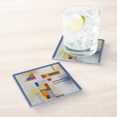 Glass COASTER - "Hartweich, No. 390" - Kandinsky Glazen Onderzetter (Schuin)
