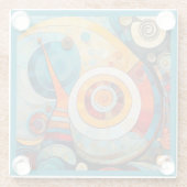 Glass COASTER - Swirls, Twirls, and Circles Glazen Onderzetter (Achterkant)