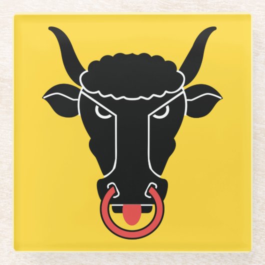 Glass coaster with flag of Uri Canton, Switzerland Glazen Onderzetter (Voorkant)