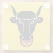 Glass coaster with flag of Uri Canton, Switzerland Glazen Onderzetter (Achterkant)