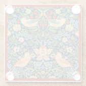 Glass COASTER - Wm. Morris Strawberry Thief Design Glazen Onderzetter (Achterkant)