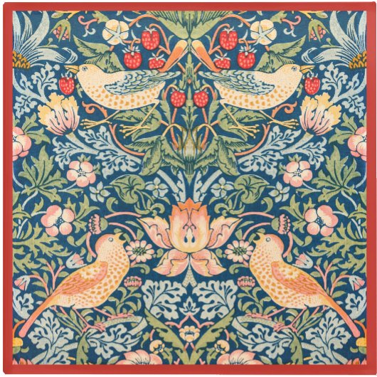 Glass COASTER - Wm. Morris Strawberry Thief Design Glazen Onderzetter