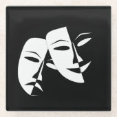 Glass Comedy / Tragedy Zwart-wit Onderzetter (Voorkant)