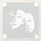 Glass Comedy / Tragedy Zwart-wit Onderzetter (Achterkant)