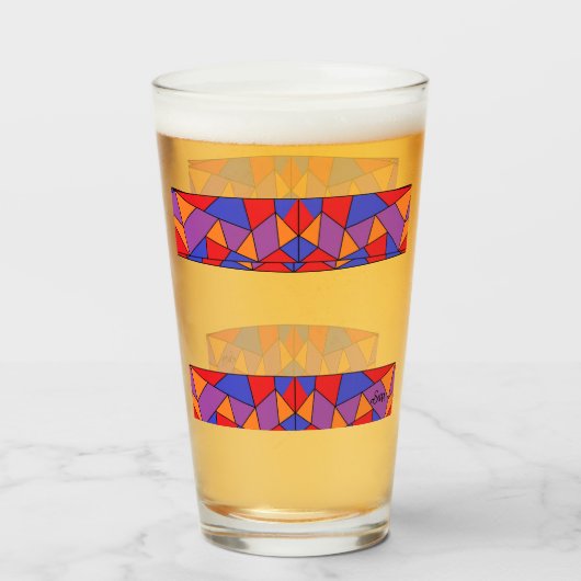 Glass Cup : Abstract Design Glas (Voorkant gevuld)