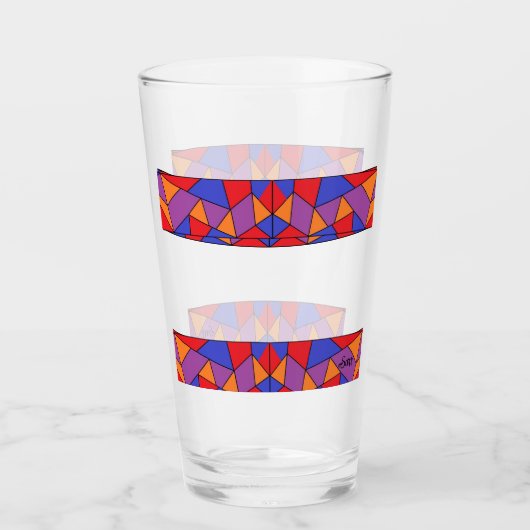 Glass Cup : Abstract Design Glas (Voorkant)