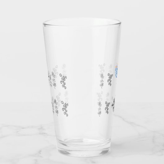 Glass Cup menorah bloemen  stijl Glas (Rechts)