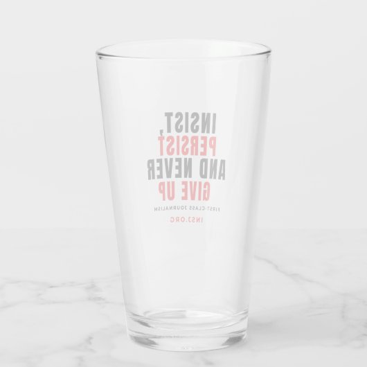 Glass Cup - Never Stop Glas (Achterkant)