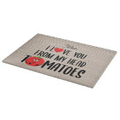 Glass Custom I Love You from My Head Tomaten Snijplank (Hoek)