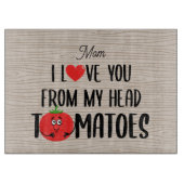 Glass Custom I Love You from My Head Tomaten Snijplank (Voorkant)