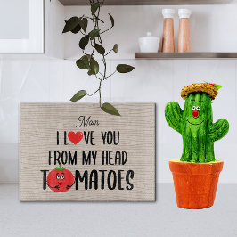 Glass Custom I Love You from My Head Tomaten Snijplank
