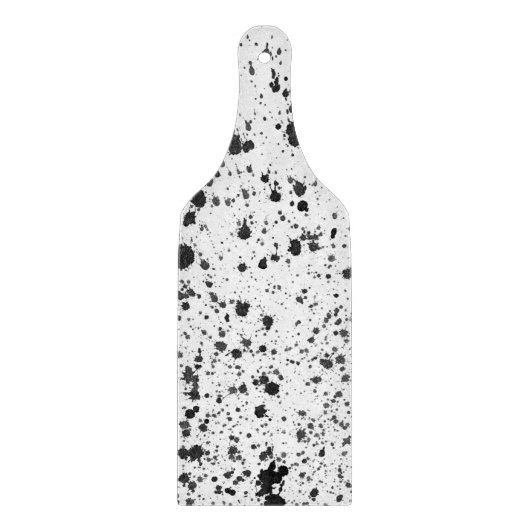 Glass Cutting Board - Black and White Splatters Snijplank (Voorkant)