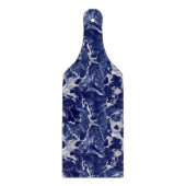 Glass Cutting Board - Blue & Silver Marble Pattern Snijplank (Voorkant)