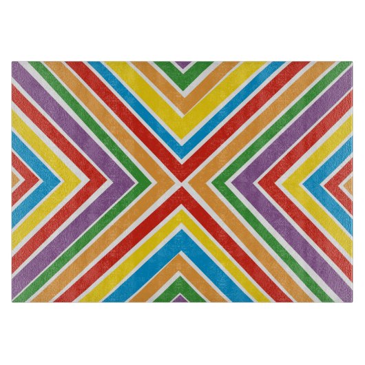 Glass Cutting Board Bullseye Rainbow Snijplank (Voorkant)