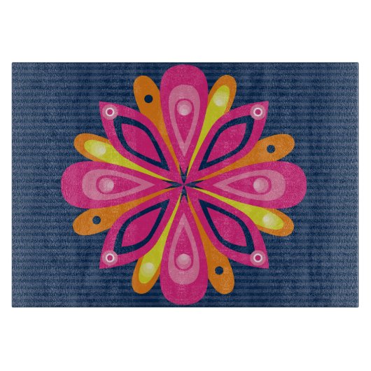 Glass Cutting Board Burst Navy Snijplank (Voorkant)